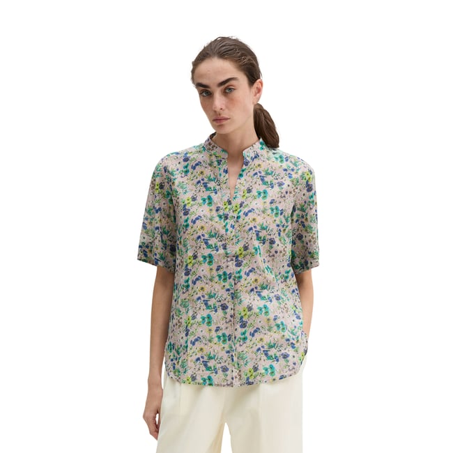Blouse relaxed en voile de coton imprimé - MARC O'POLO