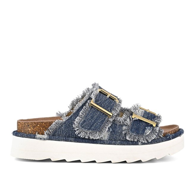 Stormy Canvas Platform Mules - COLORS OF CALIFORNIA