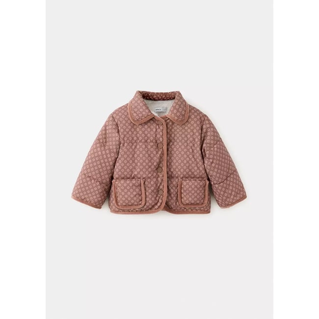 Anorak matelassé boutons rose <span itemprop=
