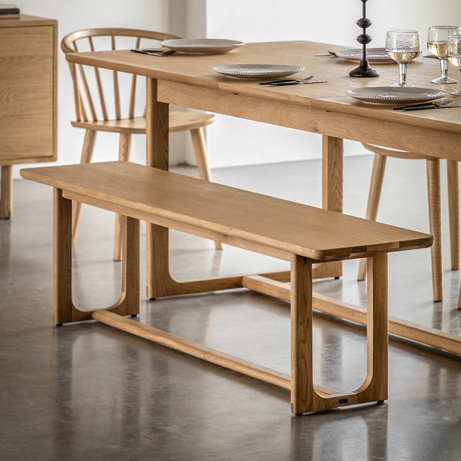Fallon Oak 3 Seater Dining Bench (165 cm), oak, ÉDITÉ