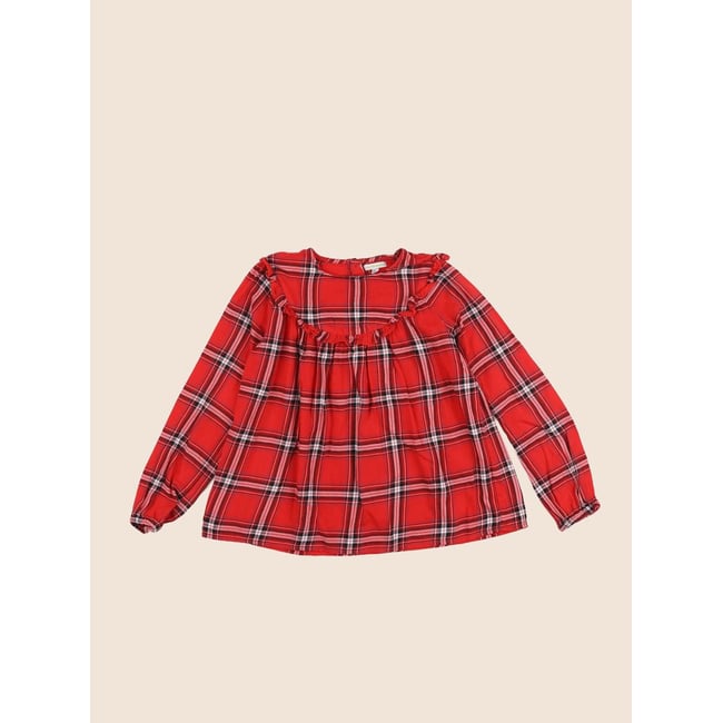 Blouse - Très bon état rouge <span itemprop=