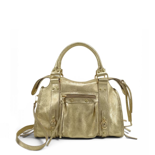 Sac à main en cuir italien brossé SANDSTORM GOLD (petit modèle) - OH MY BAG