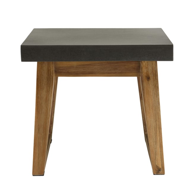 Table d'appoint pour jardin bois et résine effet béton HERCULE gris foncé <span itemprop=