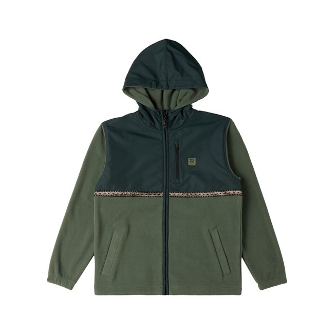 Sweat à capuche zippé BOUNDARY LITE vert forest green <span itemprop=
