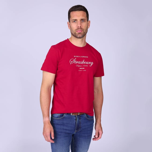 T-shirt imprimé Strasbourg rouge <span itemprop=