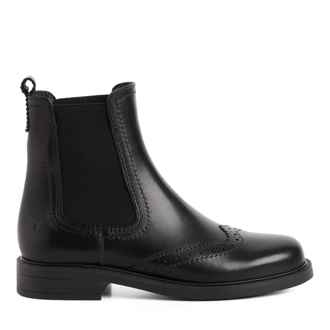 Bottine Chelsea en cuir noir <span itemprop=