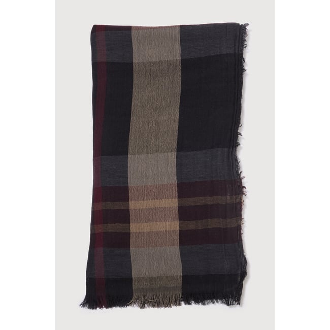 Foulard en coton gris/noir <span itemprop=