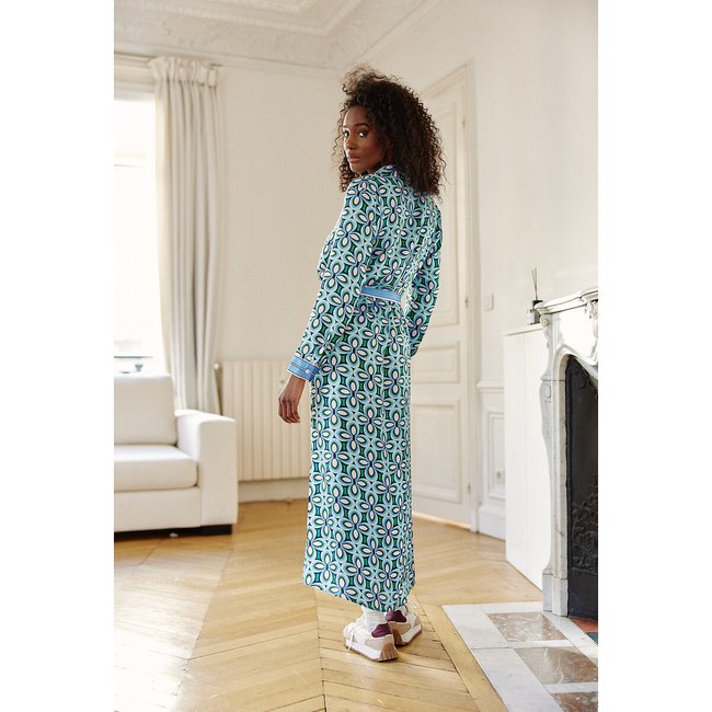 Ramia maxi shirt dress in psychedelic print blue print La Petite Etoile La Redoute