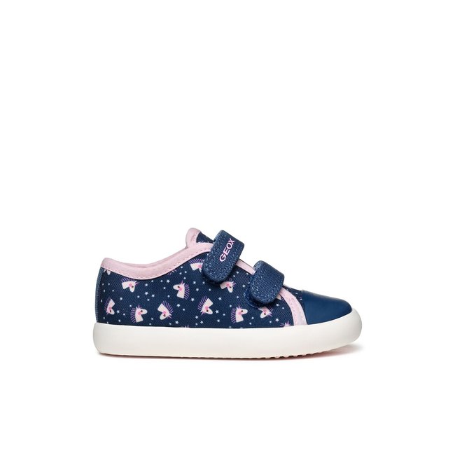 Kids Gisli Breathable Trainers with Touch 'n' Close Fastening, navy blue, GEOX