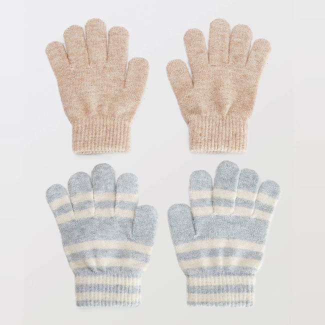 Set de gants en maille amaretti <span itemprop=