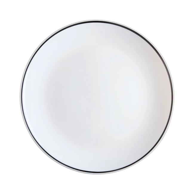 6 assiettes à dessert blanches filet noir 19 cm -DIWALI Couleur blanc <span itemprop=