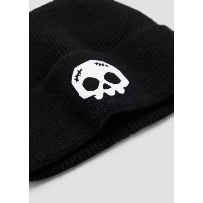 Bonnet côtelé avec détail en relief noir <span itemprop=