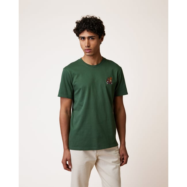 T-shirt en maille vert forêt <span itemprop=