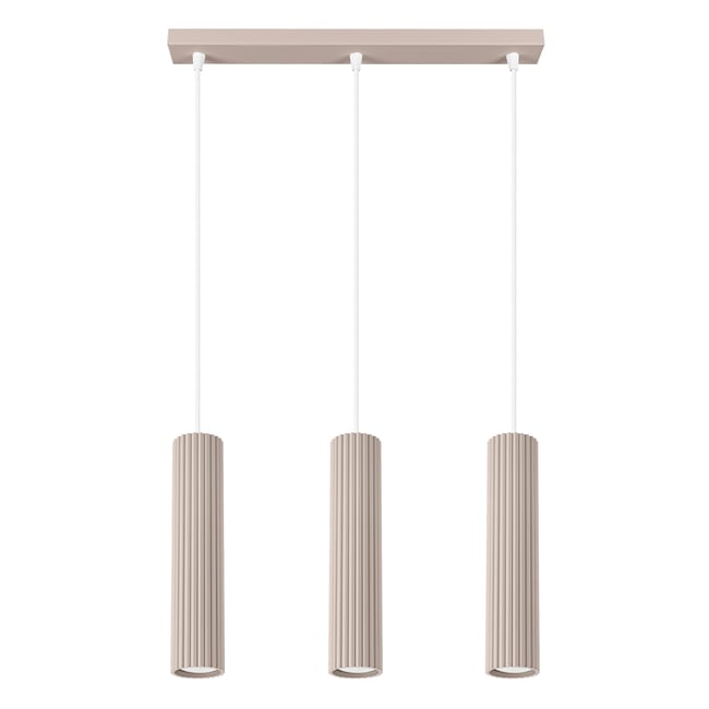 Suspension Aluminium Taupe GU10 3 Karbon Couleur marron <span itemprop=