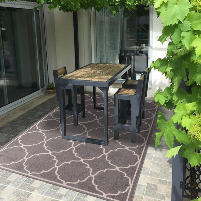 Tapis extérieur tissé kilim rectangle KUMA - UN AMOUR DE TAPIS