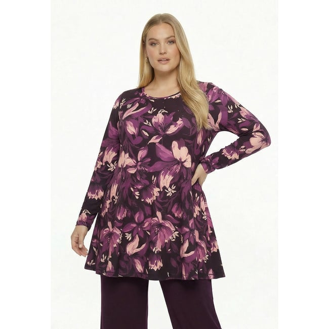 Tunique avec manches longues violet <span itemprop=