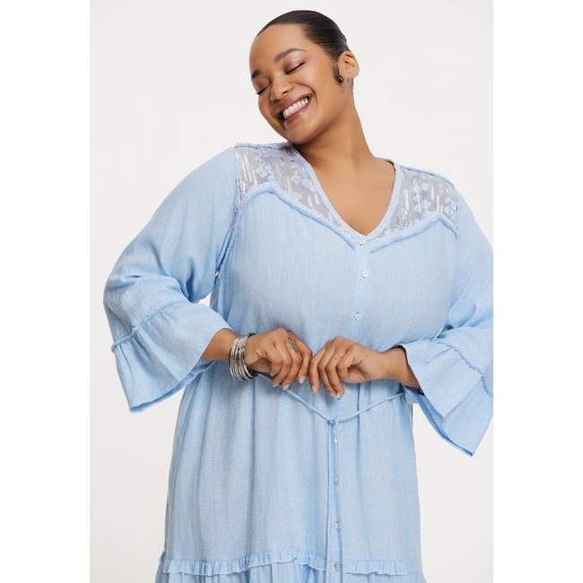 Robe à sequins bleu clair <span itemprop=