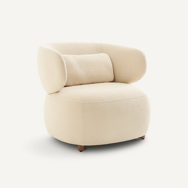 Modalie Embossed Velvet Armchair, Designed by Emmanuel Gallina ecru  AM.PM X EMMANUEL GALLINA