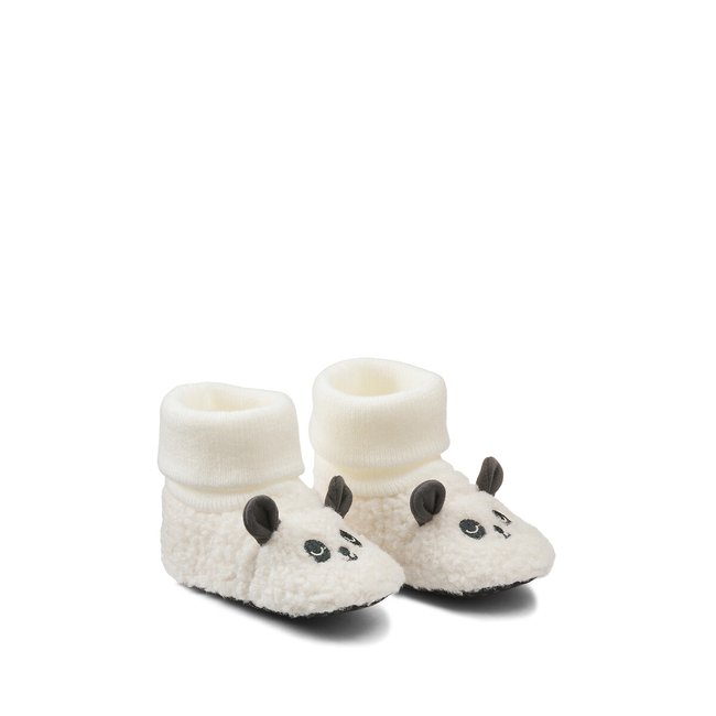 Fleece Panda Slipper Socks, ecru, LA REDOUTE COLLECTIONS