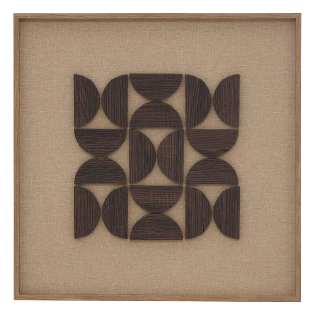 Toile 3D carrée NYER Couleur beige lin <span itemprop=