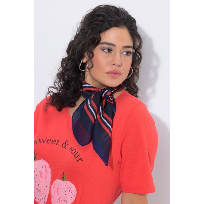 Foulard à rayures, format bandana bleu encre <span itemprop=