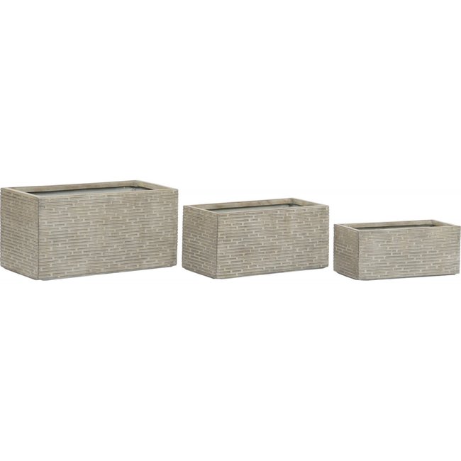 Pot de fleur en fibre de verre, design Couleur beige texturé <span itemprop=