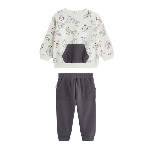 Ensemble bébé sweat et pantalon Erwan gris <span itemprop=