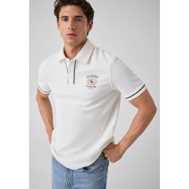Polo Avec Logo Imprimé blanc <span itemprop=