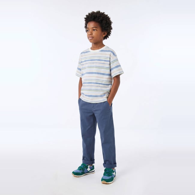 Pantalon chino droit uni, en coton - MONOPRIX