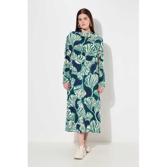 Robe maxi en molleton marine <span itemprop=