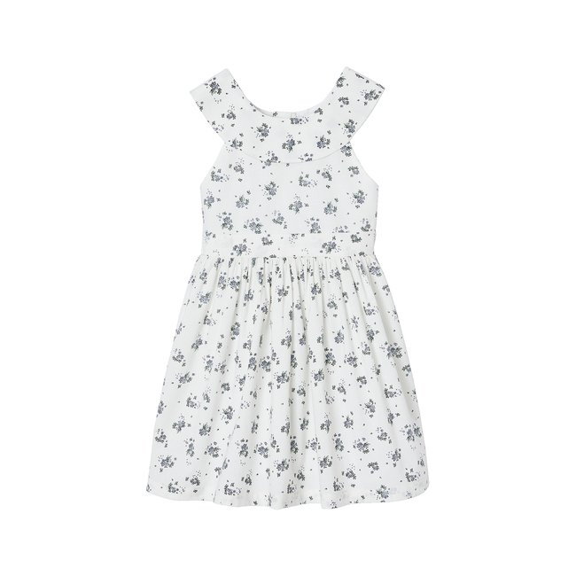 Robe de cérémonie imprimée fleurs blanc <span itemprop=