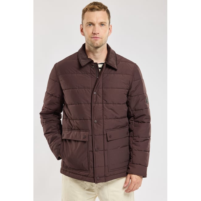 Veste courte zippée acajou foncé <span itemprop=