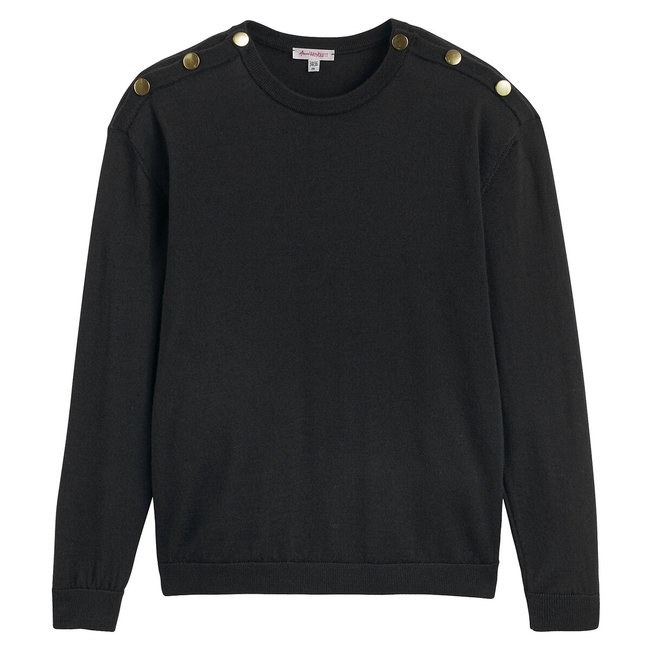 Jersey de cuello redondo de punto fino, lana mezclada - ANNE WEYBURN