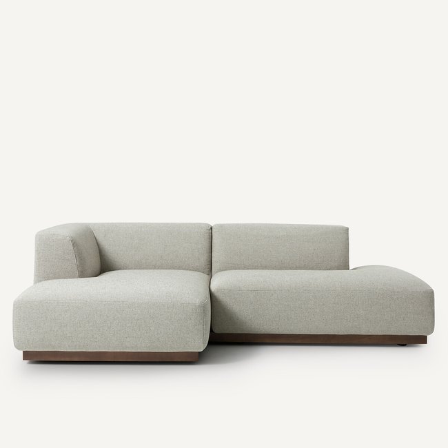 Linkse hoekbank van getextureerd viscose linnen, Jacopo <span itemprop=