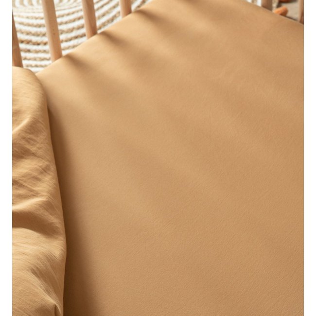 Drap housse bébé SATIN DE COTON BIO LAVÉ - KADOLIS