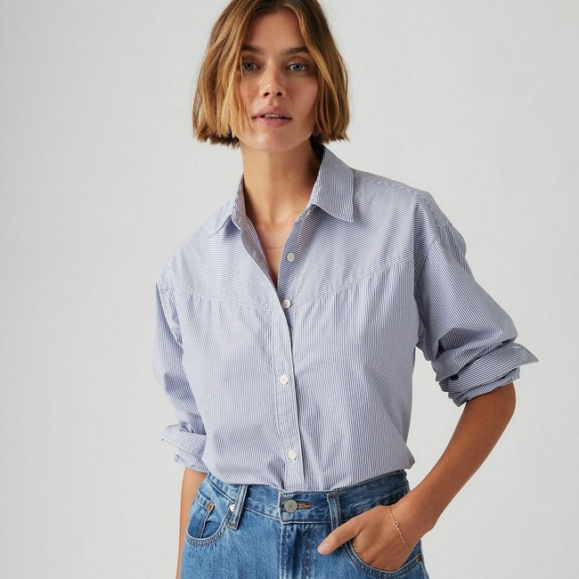 Camisa Harlie Novelty Bf riscas azuis <span itemprop=