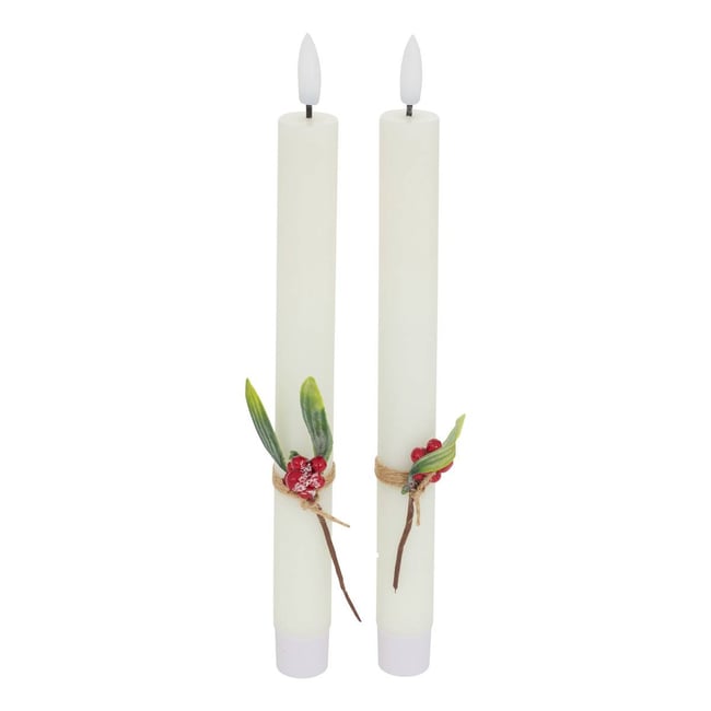 Lot de 2 bougies LED Lupa bâton blanc Couleur blanc <span itemprop=