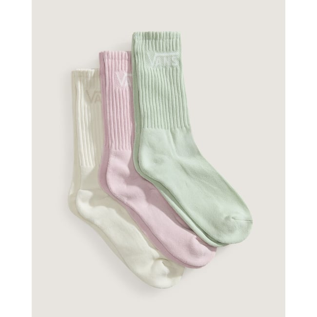 Confezione da 3 calze alte bianco + rosa + verde VANS