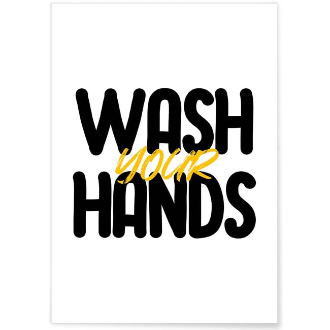 Affiche 'Wash your hands' Couleur blanc <span itemprop=