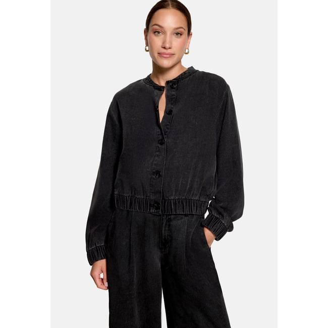 Blouson à manches longues black denim <span itemprop=