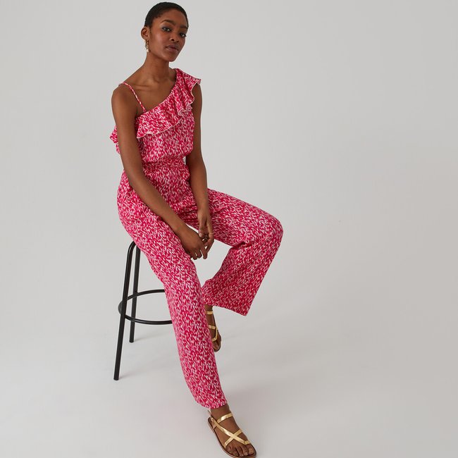 Combinaison pantalon asymétrique  imprimé ikat <span itemprop=