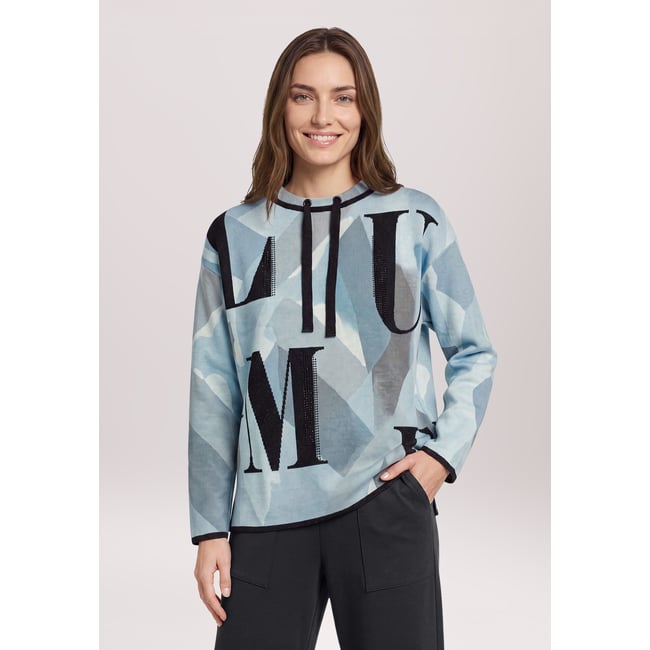 Pull-over en maille à imprimé mint/black <span itemprop=