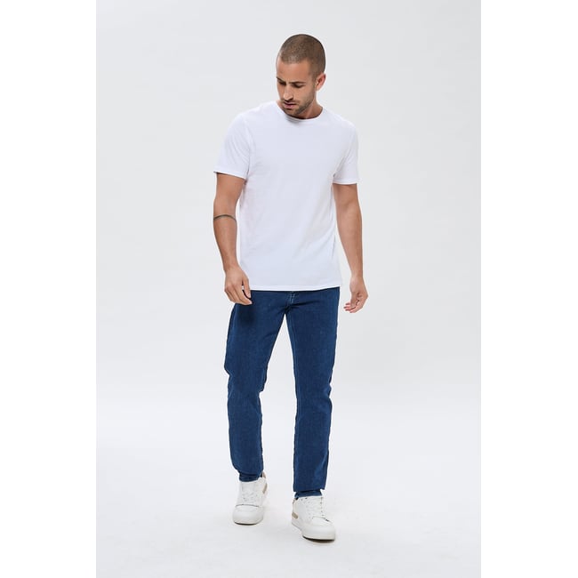 Jean coton straight STRAIGHT JORDY dark blue <span itemprop=