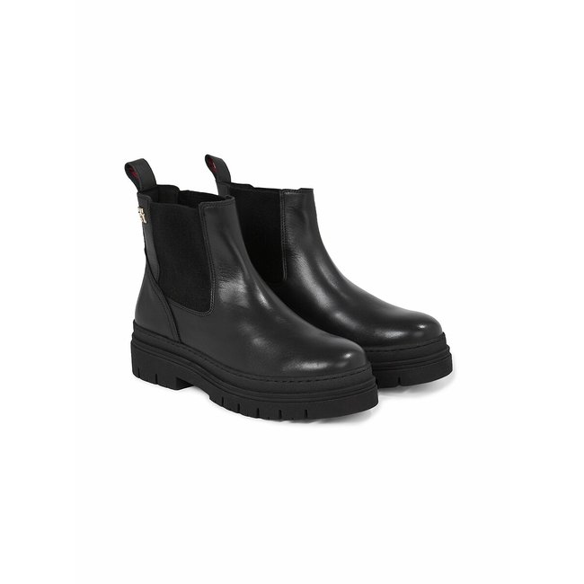 Stivaletti chelsea Nautical in pelle nero TOMMY HILFIGER