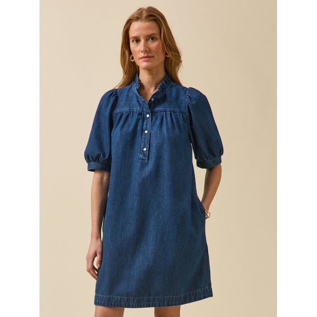 Robe courte jean  coton biologique denim stone <span itemprop=
