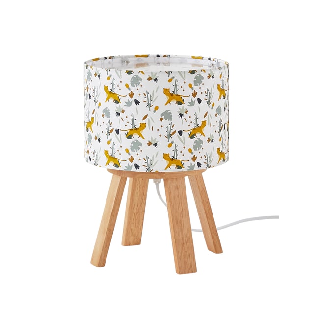Lampe de chevet bois HANOÏ Couleur blanc <span itemprop=