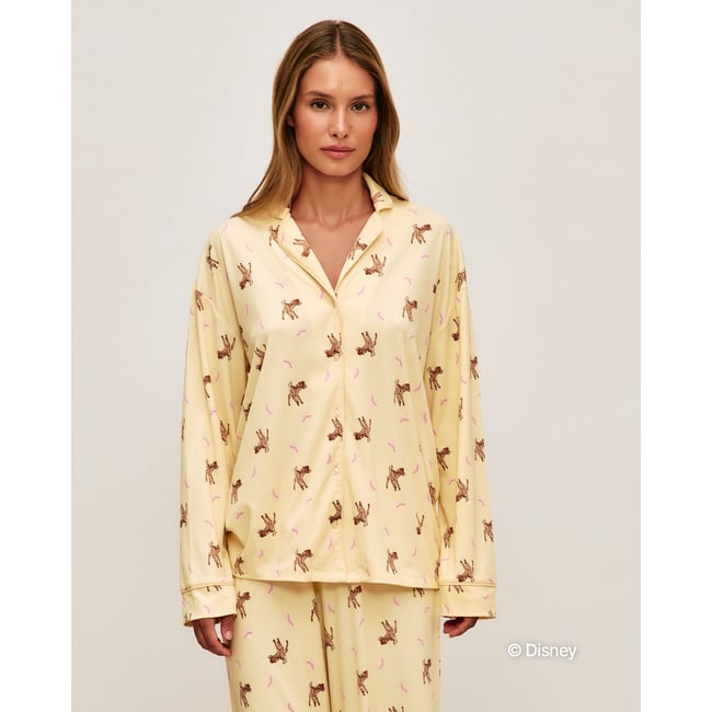 Chemise en jersey côtelé Bambi COMFYBAMBIZ jaune <span itemprop=