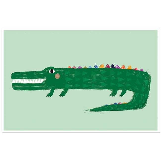 Affiche enfant crocodile vert - HEXOA