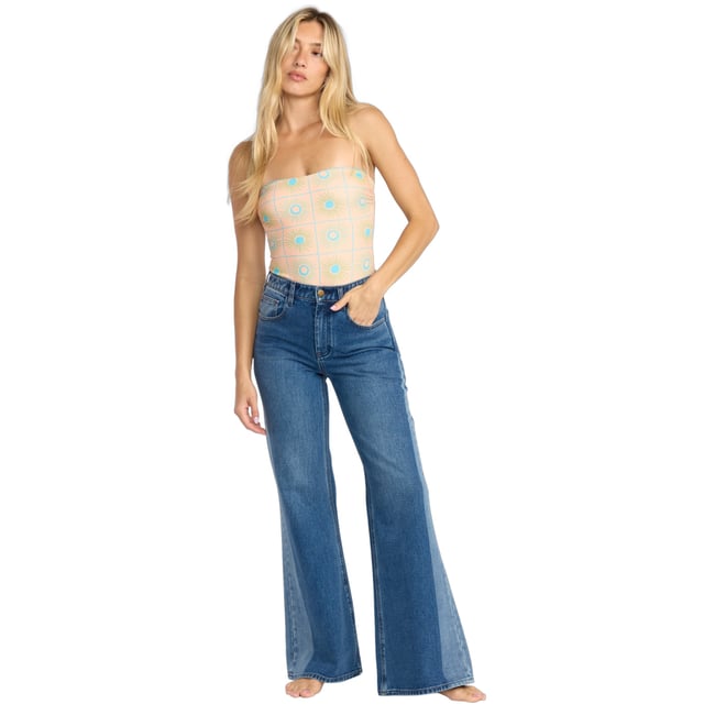 Jean flare FREE FALL multi middle broken blue <span itemprop=
