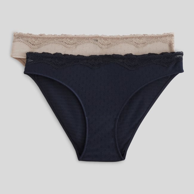 Lot de 2 culottes MALAURY en modal tourterelle <span itemprop=